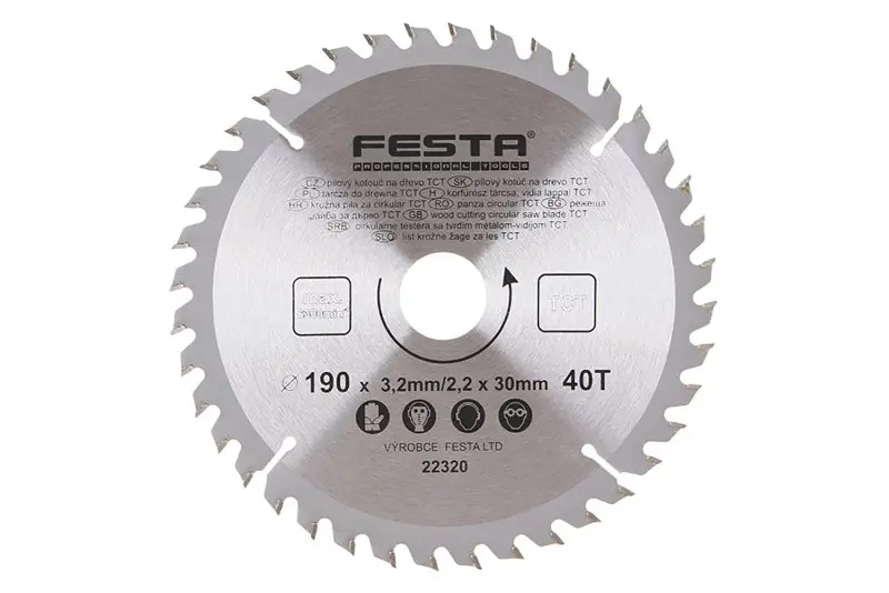 Kotouč pilový FESTA SK 190/3.2/30mm 40T Kotouč pilový FESTA SK 190/3.2/30mm 40T