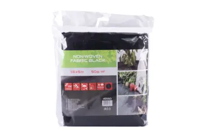 Netkaná textílie 1.6x5m černá 50g/m2