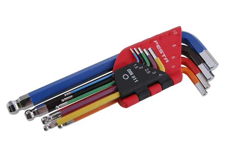 Sada L klíčů inbus 18500 FESTA CrV s kuličkou 1.5-10mm 9ks