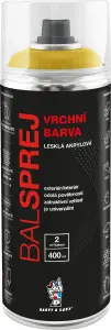 BALSPREJ vrchní univerzální akrylová barva ve spreji, RAL 1018 žlutá zinková, 400 ml
