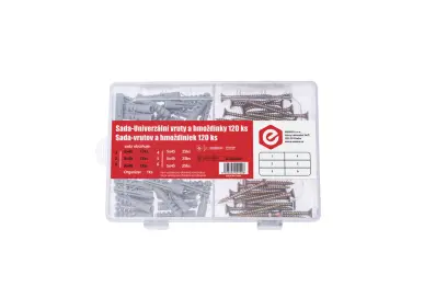 Sada - Univerzální vruty a hmoždinky 120ks