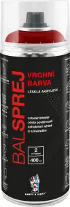 BALSPREJ vrchní univerzální akrylová barva ve spreji, RAL 3002 karmínová, 400 ml
