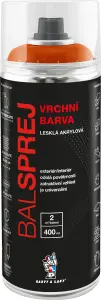 BALSPREJ vrchní univerzální akrylová barva ve spreji, RAL 2009 oranžová dopravní, 400 ml