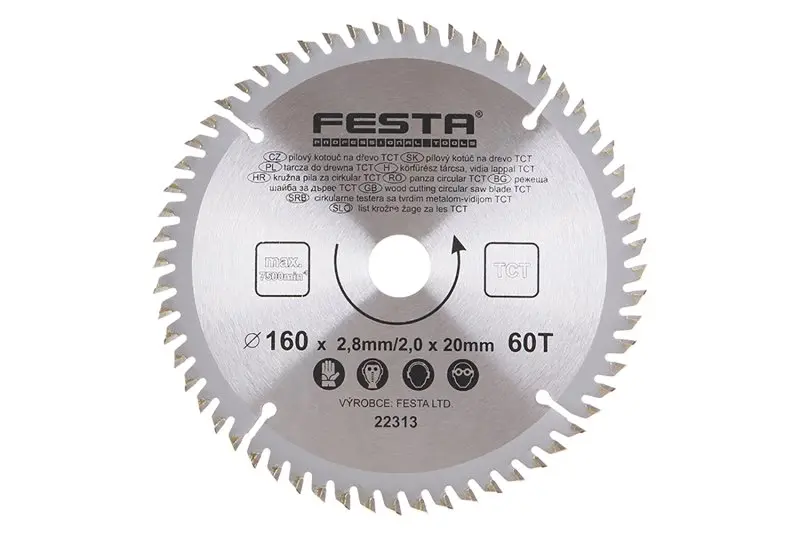 Kotouč pilový FESTA SK 160/2.8/20mm 60T Kotouč pilový FESTA SK 160/2.8/20mm 60T