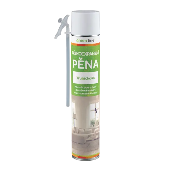 Nízkoexpanzní pěna trubičková Green Line 750 ml trubičková dóza žlutá