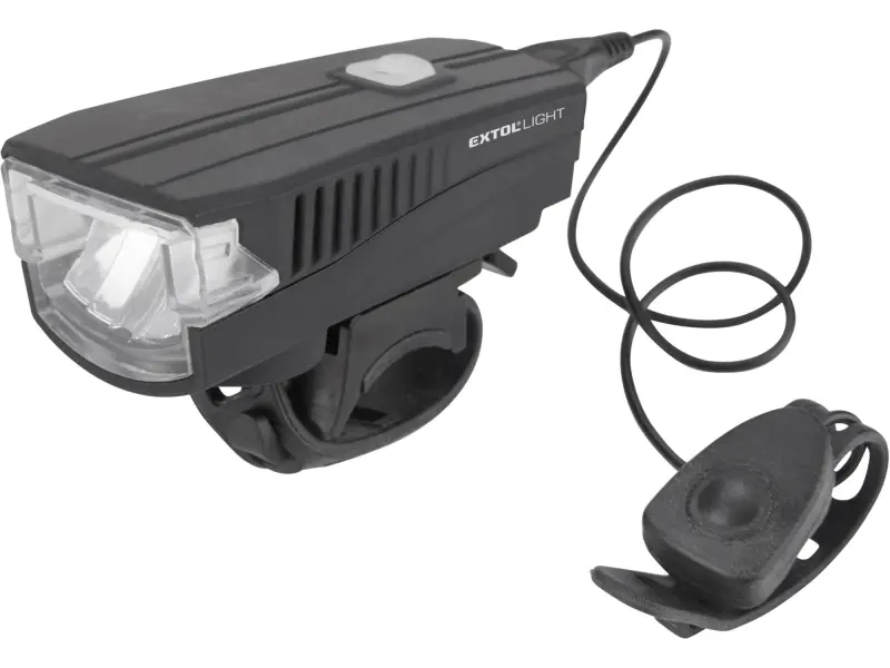 světlo bílé na kolo 350lm, USB nabíjení, klakson, 5W LED světlo bílé na kolo 350lm, USB nabíjení, klakson, 5W LED