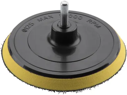 nosič brusných výseků, do vrtačky - suchý zip, O 125mm, stopka 8mm