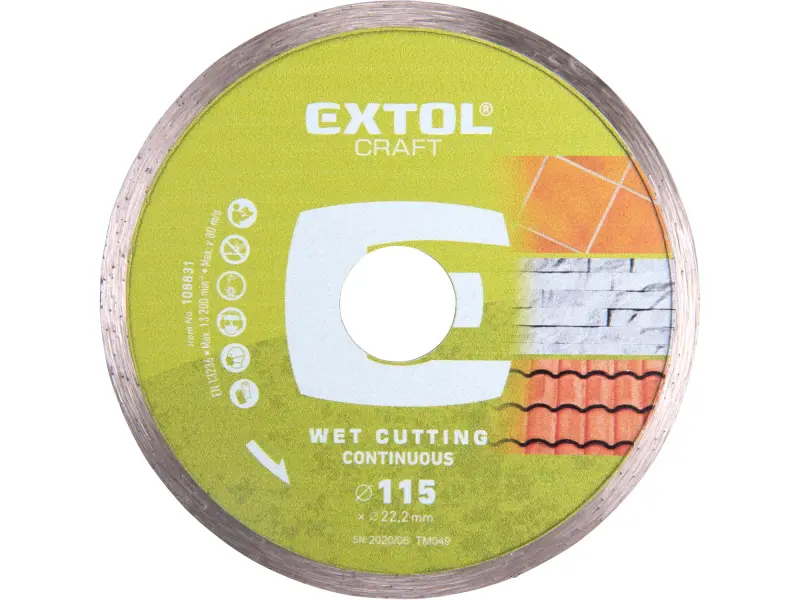 diamond cutting disc - wet cutting, ⌀ 115 × 22.2 × 2 mm