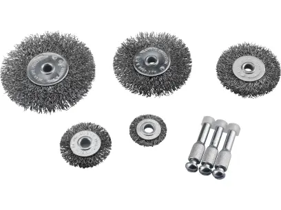 kartáče okružní ocelové, sada 5ks, O 25-38-50-63-75mm