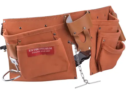 pás na nářadí kožený, 9 kapes