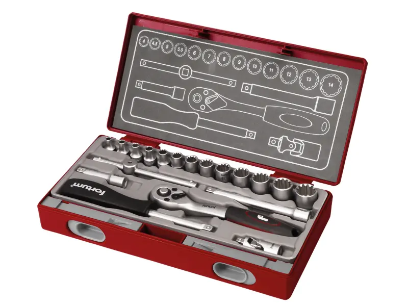 hlavice nástrčné MULTI-LOCK, sada 19ks, 1/4