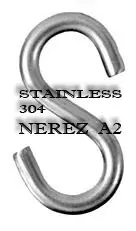 S - hák 6mm A2 S - hák 6mm A2