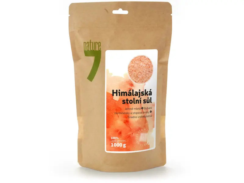 sůl himálajská, kuchyňská, 1000g jemně mletá sůl himálajská, kuchyňská, 1000g jemně mletá