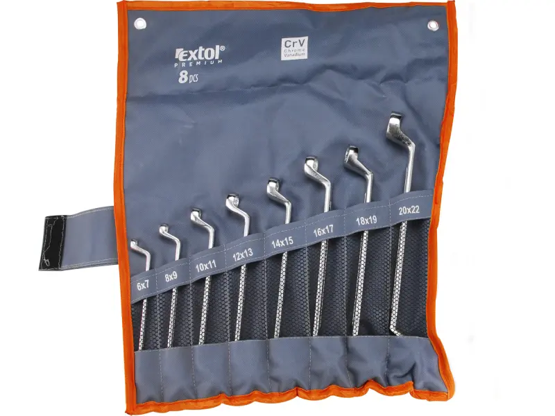 klíče očkové, sada 8ks, 6-22mm, CrV klíče očkové, sada 8ks, 6-22mm, CrV