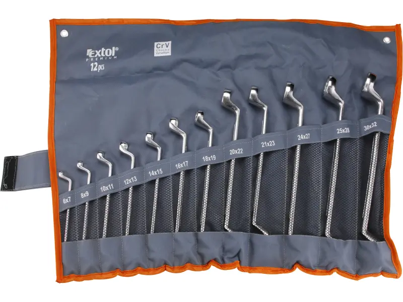 klíče očkové, sada 12ks, 6-32mm, CrV klíče očkové, sada 12ks, 6-32mm, CrV