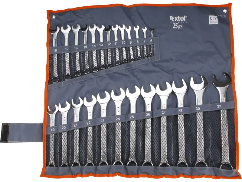 klíče očkoploché, sada 25 ks, 6-32 mm, CrV EXTOL PREMIUM klíče očkoploché, sada 25 ks, 6-32 mm, CrV EXTOL PREMIUM