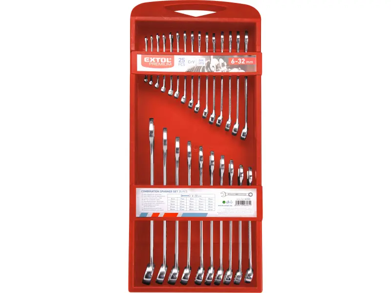 klíče očkoploché, sada 25ks, 6-32mm, CrV klíče očkoploché, sada 25ks, 6-32mm, CrV