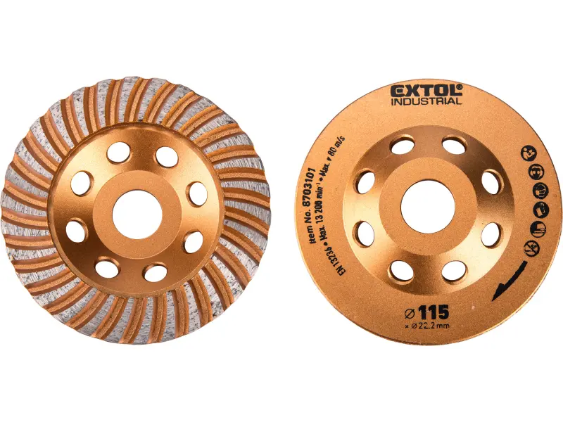 kotouč diamantový brusný lamelový, O 115x22,2mm EXTOL INDUSTRIAL
