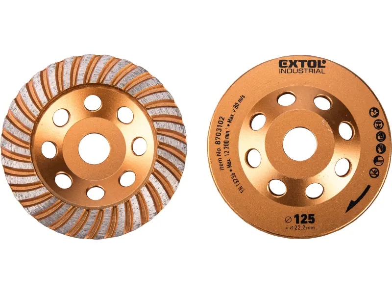 kotouč diamantový brusný lamelový, O 125x22,2mm EXTOL INDUSTRIAL