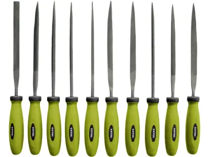 pilníky jehlové s plastovou rukojetí, sada 10ks, 150mm