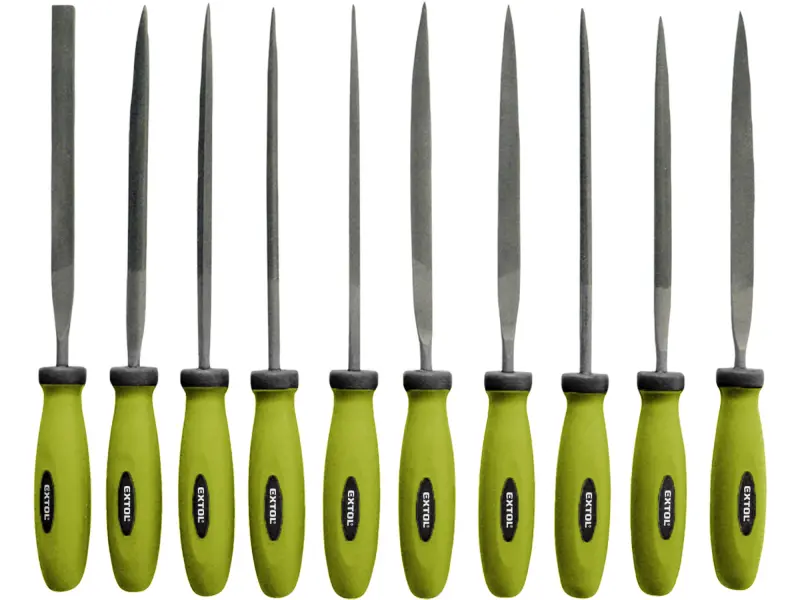 pilníky jehlové s plastovou rukojetí, sada 10ks, 150mm