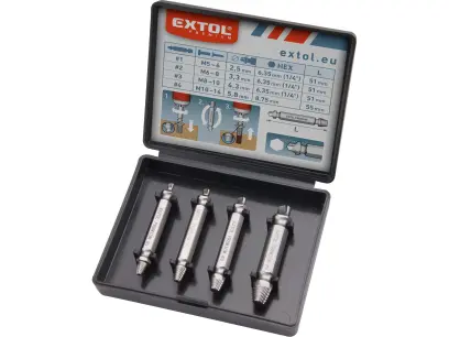 vytahovák zalomených šroubů sada 4ks, M5-14, HSS