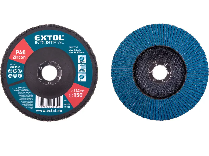 kotouč lamelový šikmý zirkonový, O 150mm, P40