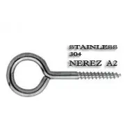 Oko s vrutem 16x8mm nerez A2