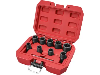 hlavice na uvolňování šroubů a matic, sada 10ks, 3/8