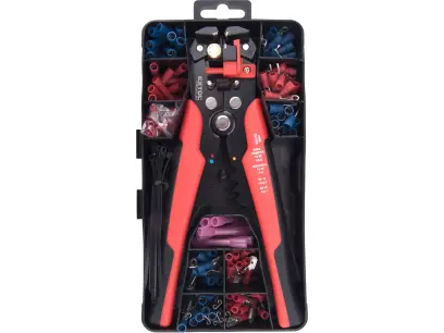 kleště odizolovací/krimpovací a koncovky, sada 231ks, 210mm/0,2-6mm2