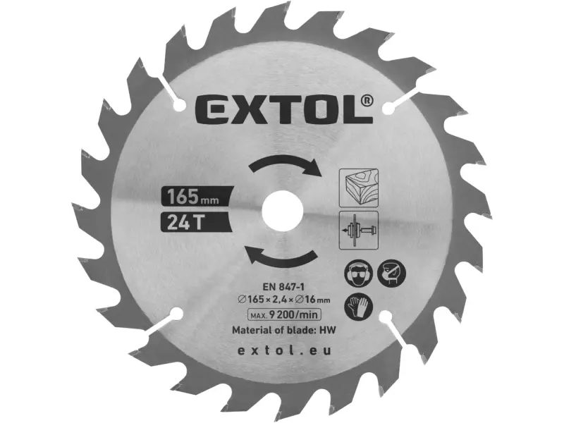 kotouč pilový s SK plátky, 165×2,3×16mm, 24T