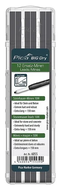 Náhr. tuhy PICA BIG Dry - TUHA 10H - PÍŠE NA KÁMEN A BETON - ČERNÁ Náhr. tuhy PICA BIG Dry - TUHA 10H - PÍŠE NA KÁMEN A BETON - ČERNÁ