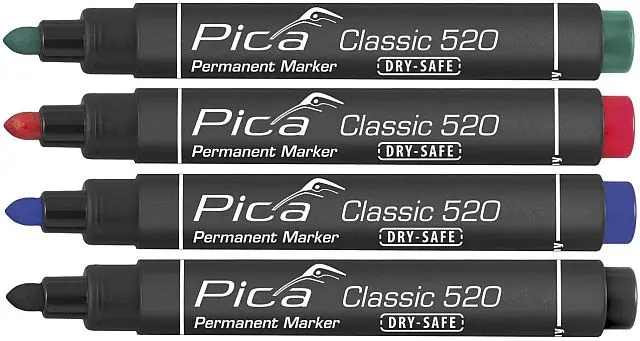 PICA FIX - PERMANENTNÍ ZNAČKOVAČ Šikmý hrot - ALKOHOLOVÁ BÁZE - NEVYSYCHAJÍCÍ - ČERNÝ