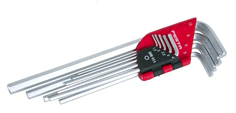 Sada L klíčů inbus FESTA CrV prodloužené 1.5-10mm 9ks Sada L klíčů inbus FESTA CrV prodloužené 1.5-10mm 9ks