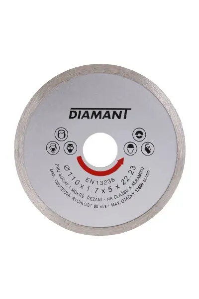 Kotouč diamantový DIAMANT 110x1.7x22.2mm plný Kotouč diamantový DIAMANT 110x1.7x22.2mm plný
