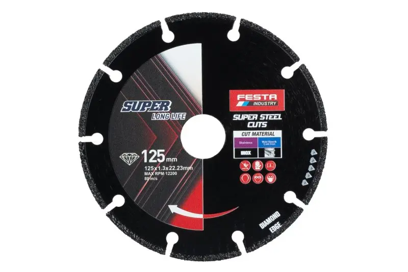 Kotouč diamantový FESTA INDUSTRY na kov 125x1.3x22.2mm