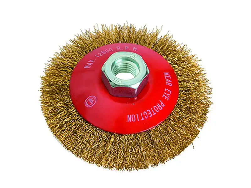 Kartáč rotační miskový FESTA vlnitý mosaz 100mm M14 Kartáč rotační miskový FESTA vlnitý mosaz 100mm M14