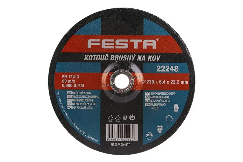 Kotouč brusný FESTA na kov 230x6.4x22.2mm Kotouč brusný FESTA na kov 230x6.4x22.2mm