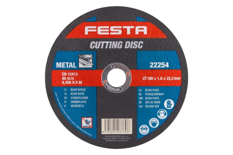 Kotouč řezný FESTA na kov 180x1.6x22.2mm Kotouč řezný FESTA na kov 180x1.6x22.2mm