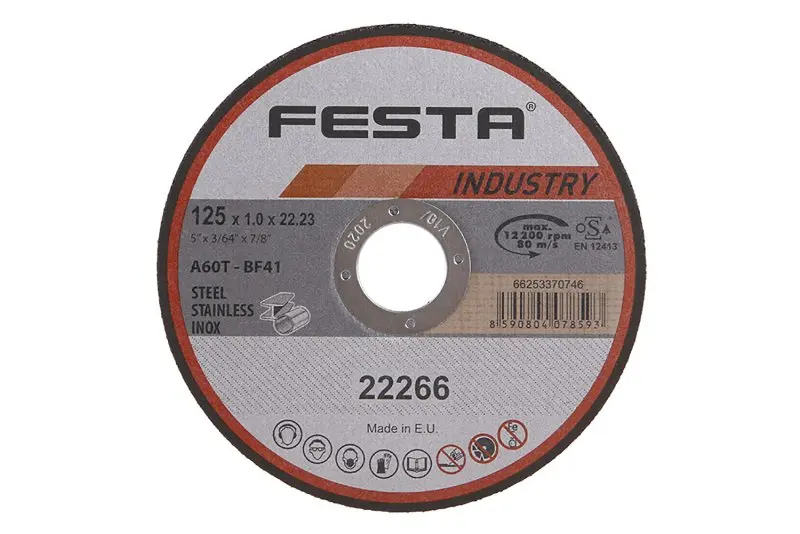 Kotouč řezný FESTA INDUSTRY na kov 125x1x22.2mm Kotouč řezný FESTA INDUSTRY na kov 125x1x22.2mm