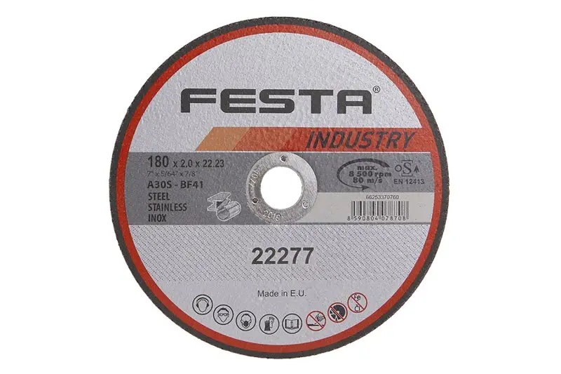 Kotouč řezný FESTA INDUSTRY na kov 180x2x22.2mm Kotouč řezný FESTA INDUSTRY na kov 180x2x22.2mm