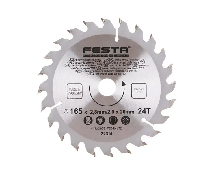 Kotouč pilový FESTA SK 165/2.8/20mm 24T Kotouč pilový FESTA SK 165/2.8/20mm 24T