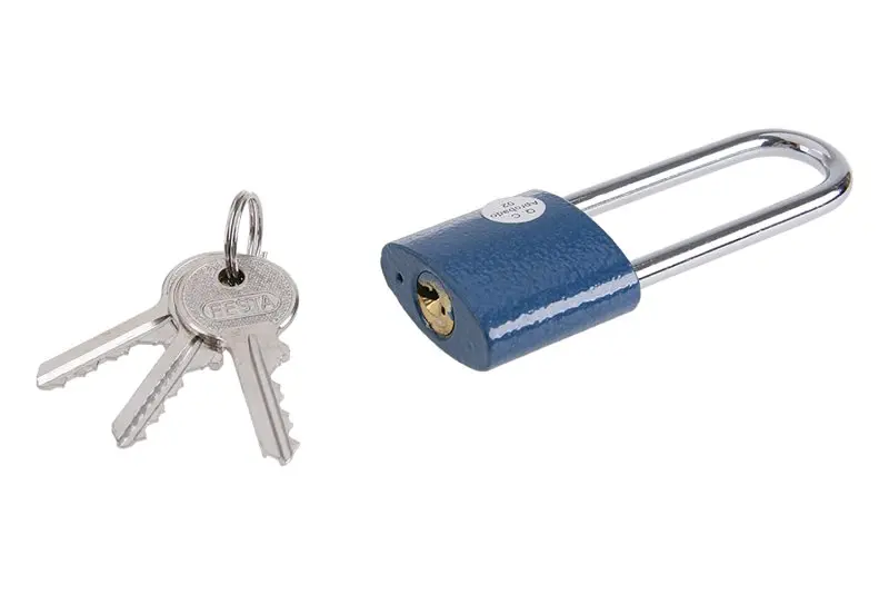 Zámek visací FESTA modrý prodloužený 32mm Zámek visací FESTA modrý prodloužený 32mm