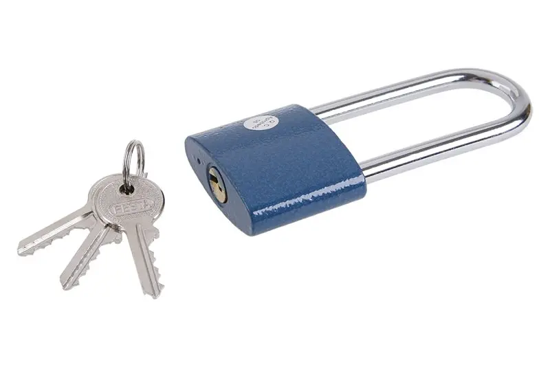 Zámek visací FESTA modrý prodloužený 45mm Zámek visací FESTA modrý prodloužený 45mm