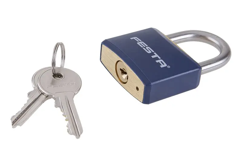 Zámek visací FESTA mosaz poplastovaný 40mm Zámek visací FESTA mosaz poplastovaný 40mm