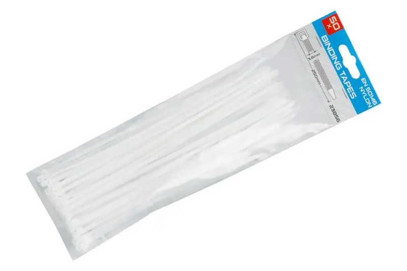 Pásky vázací 250x3.6mm 50ks bílá
