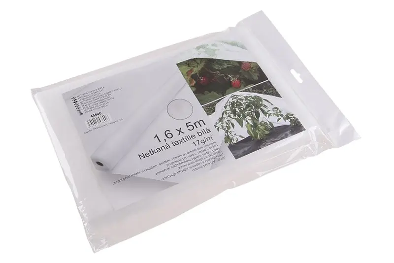 Netkaná textílie 1.6x5m bílá 17g/m2 Netkaná textílie 1.6x5m bílá 17g/m2