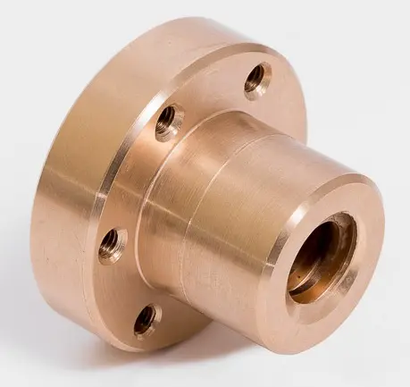 Matice Trapézová Kruhová Bronz Tr12x3 (28x35) s přírubou