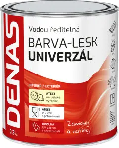 DENAS UNIVERZÁL-LESK vrchní barva na dřevo, kov a beton, 0530 zelená, 700 g