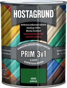 Hostagrund Prim 3v1 S2177 základní i vrchní barva na kov, 0530 zelená, 600 ml Hostagrund Prim 3v1 S2177 základní i vrchní barva na kov, 0530 zelená, 600 ml